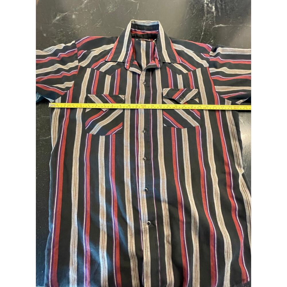 Panhandle Slim Short sleeve Vintage pearl snap western shirt size L 17 neck - Picture 7 of 8